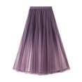 thumbnail image 3 of SWSMCLT Women's High Waist Tulle Skirt Mesh Soft Casual Winter Pleated Skirt Vintage Fall A Line Layered Sequin Purple Small-Large, 3 of 4