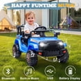 thumbnail image 5 of Ktaxon 12V Kids Electric Ride on Car, Battery Powered Ride on Toys Truck with Remote Control, Electric Car for Kids w/Bluetooth & Lights, Blue, 5 of 10