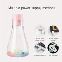 AZXY 500ml Humidifiers for Bedroom,Cool Mist Humidifiers for Home Large Room,Baby Humidifier for Car Plants Desktop Kids with Light,Small Travel Cute Humidifier Quiet Clearance