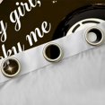thumbnail image 3 of Manfei Girls Billiards Blackout Curtains, Lucky Girl Lucky Me Print Window Curtains Pack of 2 (38x45 Each), Black Gold Beige, 3 of 5