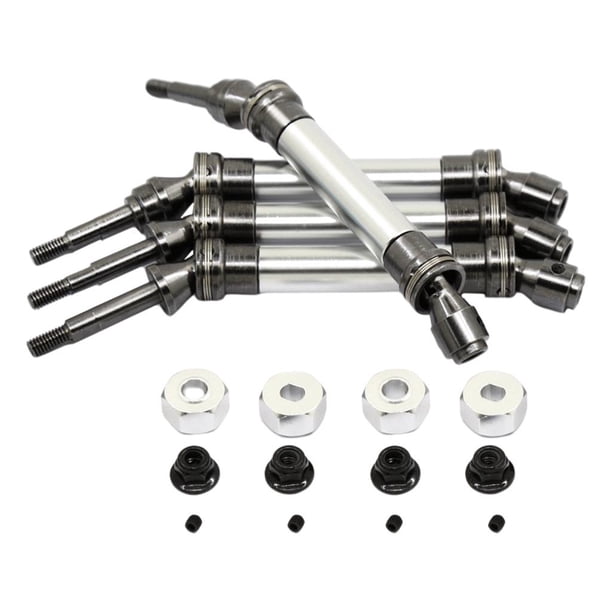 Eje de transmisión con junta universal delantera/trasera de 117 mm para modelo de coche RC Rock a escala 1/10 plata