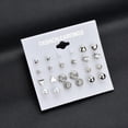 thumbnail image 5 of Guardurnaity 12 pares de pendientes de plata de estilo sencillo, colgante de aro para la oreja, joyería decorativa, gotas para las orejas para plata 5Conjunto, 5 of 5