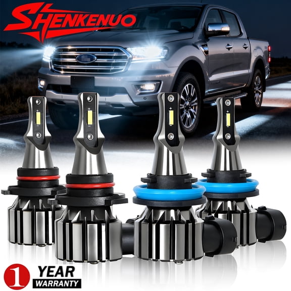 For Ford Escape 2013 -2017 2018 2019 LED Headlight Bulbs 9005 High Beam   H11 Low Beam Pack of 4