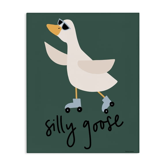 Stupell Industries Silly Goose on Skates Canvas Wall Art, design by Rachel Nieman