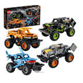 LEGO Technic Monster Jam Build Set - Max-D, Grave Digger, Megalodon, El ...
