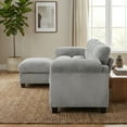 thumbnail image 4 of Bonzy Home Convertible Sectional Sofa With Ottoman, Ultra‑Comfort Seating – Configurable for Living Room & Family Room; Gray, 4 of 8