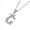 ZJ4654-G, variant on Jewelry Initial Pendant Necklace for Men Womens, 925 Sterling Silver Zirconia Crown Letter Capital Necklace Alphabets from A-Z Figaro Chain Necklace Unisex