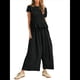 thumbnail image 2 of Conjunto de Dos Piezas para Mujer: Top Fruncido y Pantalón Conjunto Informal Bohemio de Cintura Alta con Bolsillos Negro XL, 2 of 7