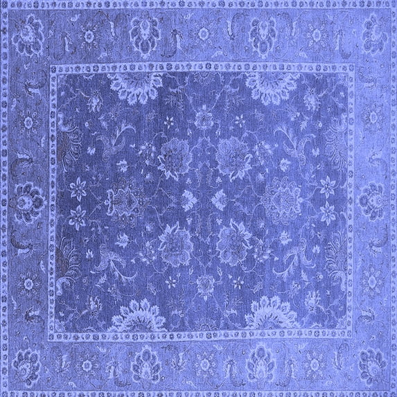 Ahgly Company Indoor Square Oriental Blue Industrial Area Rugs, 8' Square