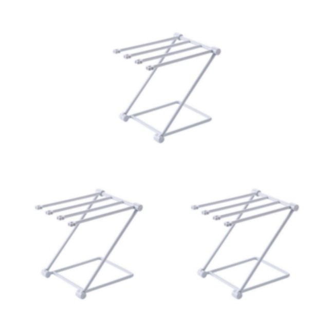 relayinert Convenient Towel Organizer 45cm Wide Separation Space Waterproof Good Air Circulation 4 Towels Simultaneously Foldable Grey 3Set