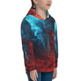 thumbnail image 5 of Naloa Red And Blue Fire Teenage Zipper Hoodie, Long Sleeve Zip Up Hoodies Casual Jackets Tops for 7-12 Years-Medium, 5 of 6