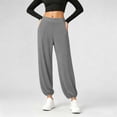 thumbnail image 5 of Wutalume Yoga Pants for Women - High Slit Harem Boho Flowy Trousers with Wide Leg, Breathable Lightweight Pants for Gym, Dance & Daily Casual Wear,Light Gray S, 5 of 7