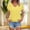 Yellow, variant on zejinsd Summer T-Shirt for Women Relaxed Breathable Fashion V-Neck Tops Leisure Comfy Short Sleeves Shirts Multiple Solid Colors Available