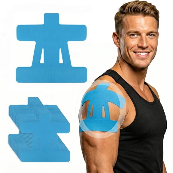 Kinesiology Tape for Shoulder Precut,Shoulder Tape for Pain Relief, Cotton Waterproof & Breathable, Enhance Elastic Sports Tape for Pain Support and Muscle Sports