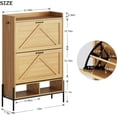 thumbnail image 2 of Shoe Cabinet with 2 Flip Drawers,Freestanding Shoe Storage Cabinet Organizer for Entryway,Shoe Rack Cabinet,Dry and wet Separation Shoe Organizer with Metal Legs, Wood, 2 of 7