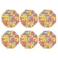 thumbnail image 2 of Bingfone Vintage Pink Donut and Blue Leather Drinks Coasters with Set of 6,Suitable for Home Kitchen,Coffee Cup Coasters Home Gift, 2 of 9
