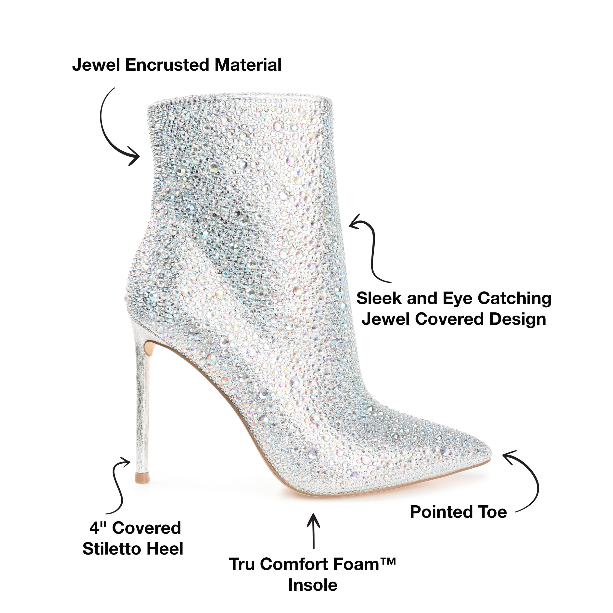 Journee Collection Womens Alexis Pointed Toe Stiletto Ankle Booties