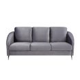 thumbnail image 2 of Benjara Hida 78 Inch Modern Accent Sofa, Diamond Stitching, Gray Velvet Fabric, 2 of 5