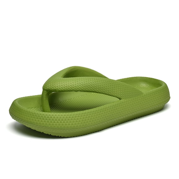IEMIEMIEM Women's Cloud Flip Flops Cloud Slides for Women Comfortable Soft Slides Pillow Sandals for Indoor Outdoor Green 10.5 Wide