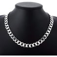 thumbnail image 4 of Men Sterling Silver Plated Curb 20'' Chain,Sterling Silver Stainless Steel Necklace for Men(Thickness:8mm,Length:20 Inch), 4 of 7