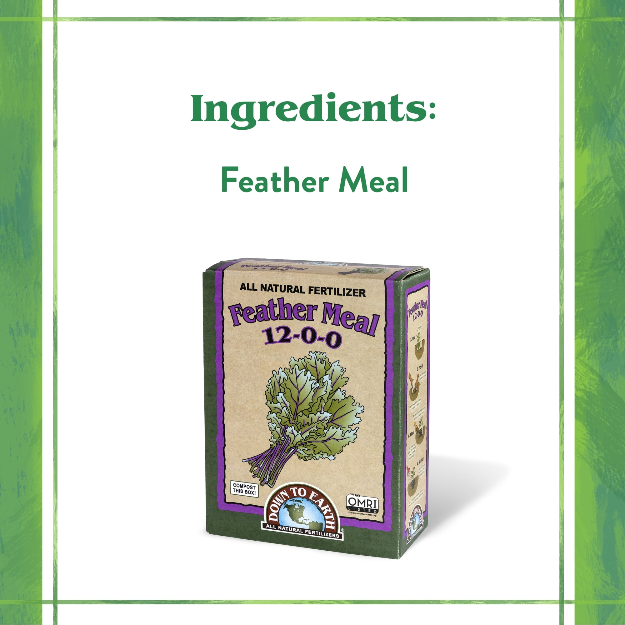 Down To Earth Organic Feather Meal 12-0-0 Fertilizer Mix, 4 lb
