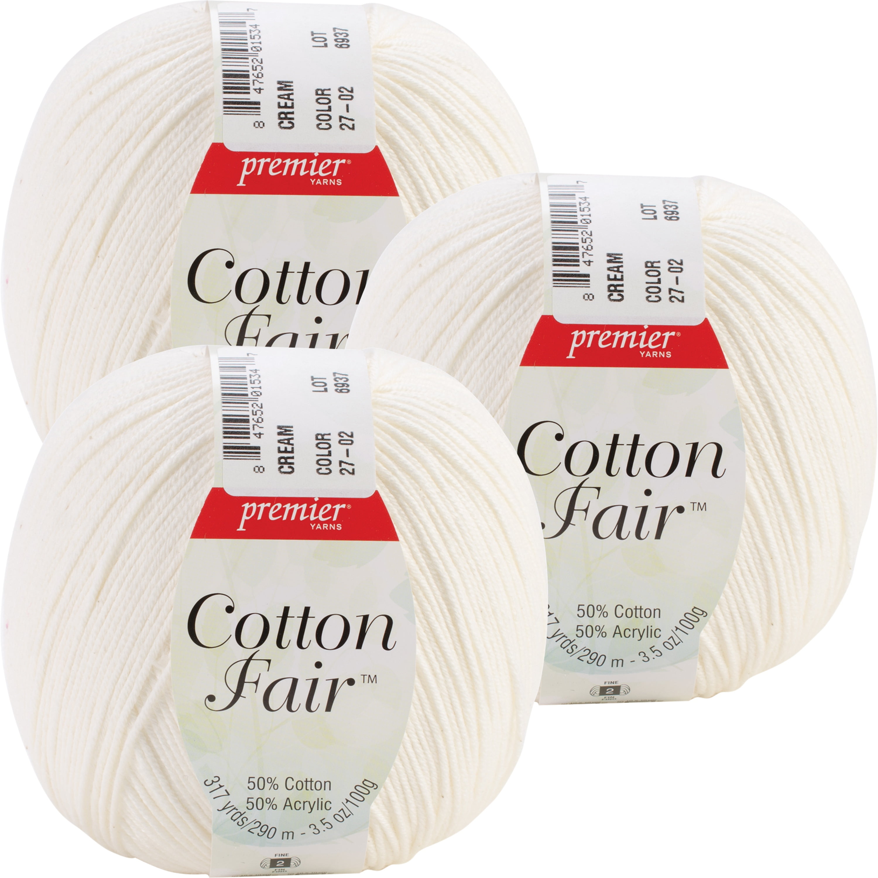 Premier Yarns Cotton Fair Solid YarnCream, Multipack Of 3 Walmart