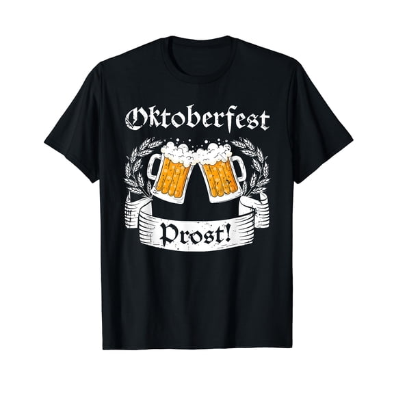 Oktoberfest Prost Shirt Men German Cheers Cotton Black T-Shirt