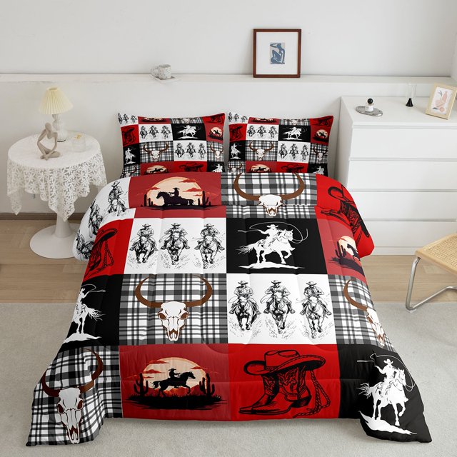 Erosebridal Western Cowboy Bedding Queen Comforter Set, Rustic Horse Down Comforter, Countryside Buffalo Decor, Reversible