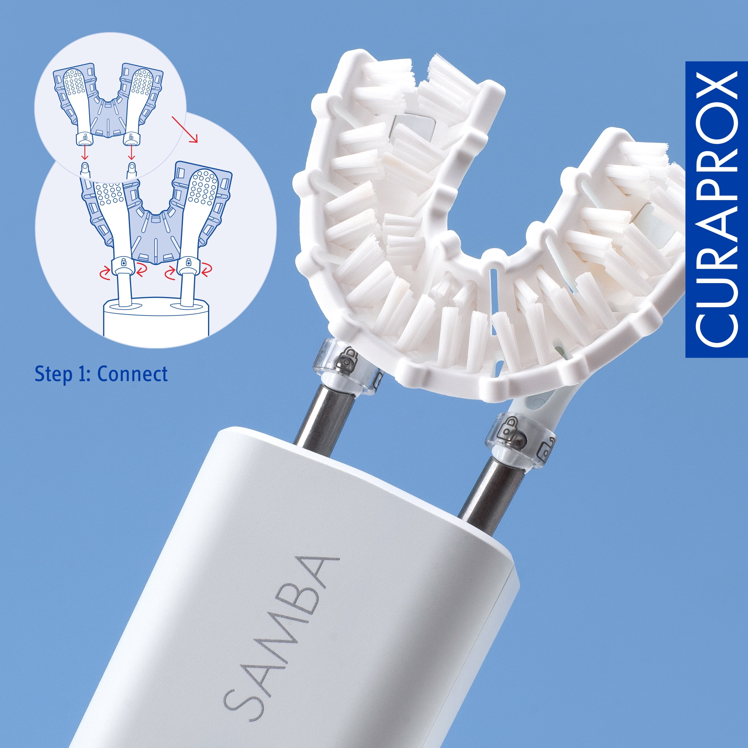 Curaprox Samba Toothbrush, Robotic Full-Mouth Toothbrush for Effortless 60-Second Cleaning