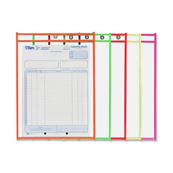 C-Line Shop Ticket Holder, 9 in. x 12 in. ,Metal Eyelet, Neon Green
