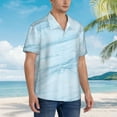 thumbnail image 6 of Uemuo Light Blue Marble Printed Regular Fit Short Sleeve Casual Hawaiian Shirt for Men,Aloha shirt,Tropical shirt,Floral print shirt,Vacation Beach shirt-Small, 6 of 9