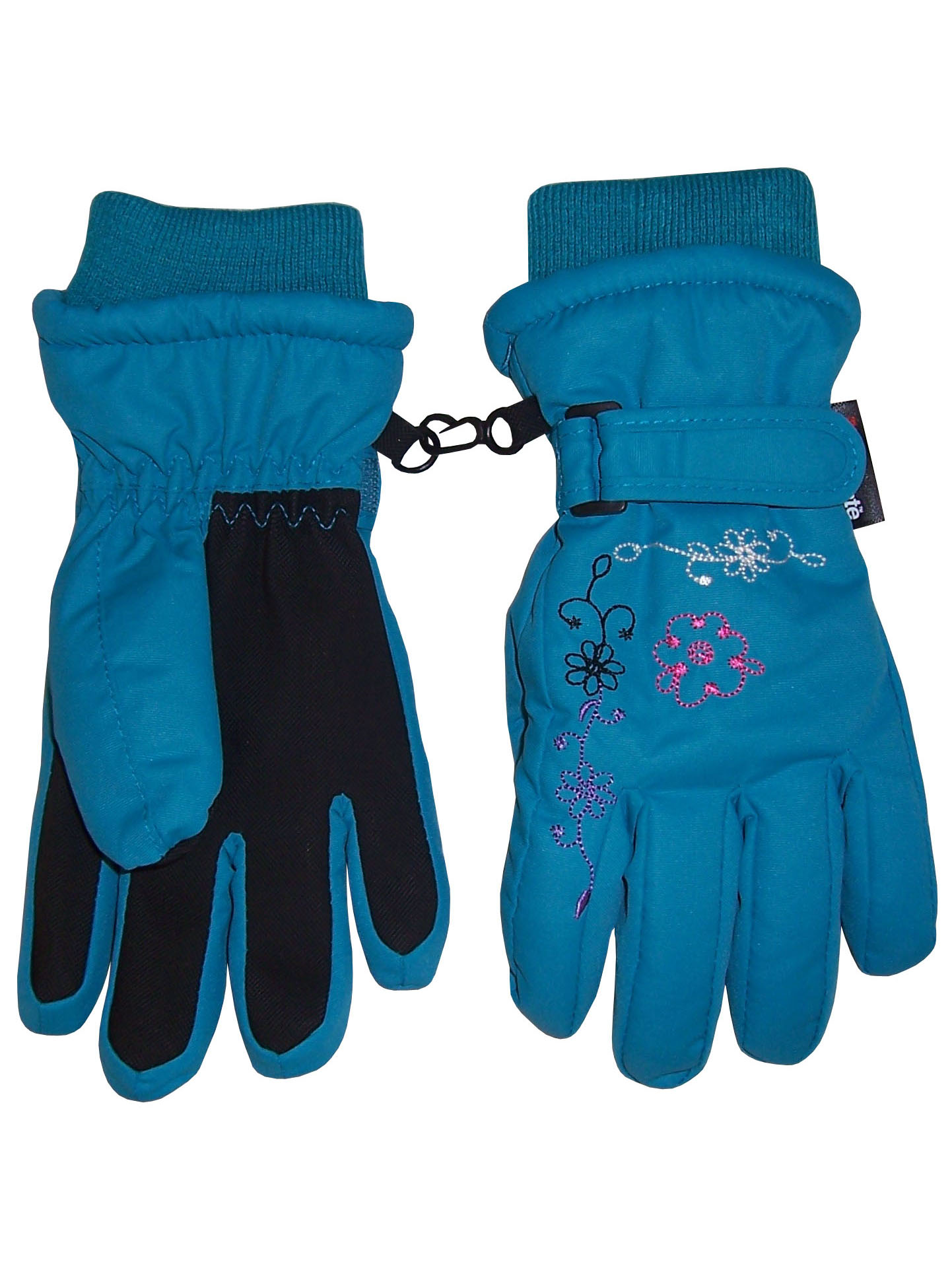 NICE CAPS Girls Kids Thinsulate Waterproof Winter Flower Print Snow Ski