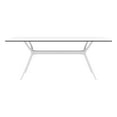 thumbnail image 2 of Luxury Commercial Living 71" White Sleek Rectangular Outdoor Patio Dining Table, 2 of 8