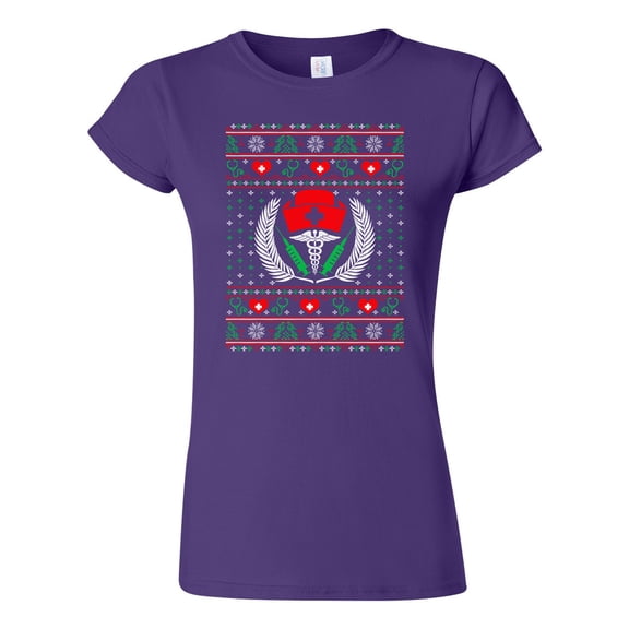 Junior Nurse Heart Medical Ugly Christmas Gift Funny DT T-Shirt Tee