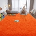 thumbnail image 2 of Janvonne Fluffy Area Rugs for Living Room,Soft Shaggy Orange Carpets for Bedroom, Home Decor Aesthetic,Tie-Dye Black Gray，10x14ft, 2 of 8