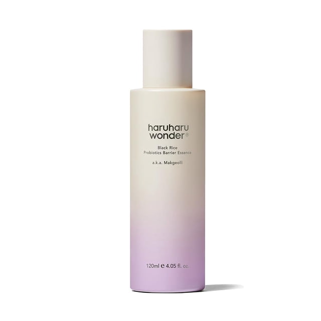 Haruharu Wonder Black Rice Probiotics Barrier Essence 4.05 fl. oz., Esencia tónica para fortalecer la barrera cutánea con ceramidas, ingredientes fermentados, calmante, hidratant