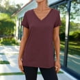 thumbnail image 3 of SUNBS Womens Short Sleeve V Neck Tee Shirts Casual Summer Tops for Women Casual Blouses, 3 of 7