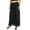 Black, variant on Bimba Women Long Flared Wide Leg Palazzo Pleated Skirt Style Pants