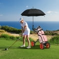 thumbnail image 5 of Goplus Folding 4 Wheels Golf Push Cart W/Brake Scoreboard Adjustable Handle Red, 5 of 12