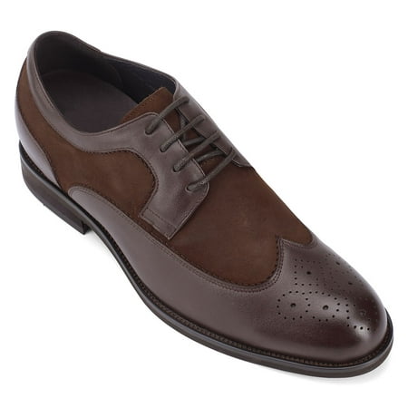 

CMR CHAMARIPA Taller Shoes Men s Derbys Height Increasing Brown Dress Shoes Hidden High Heel Shoes 7 CM / 2.76 Inches