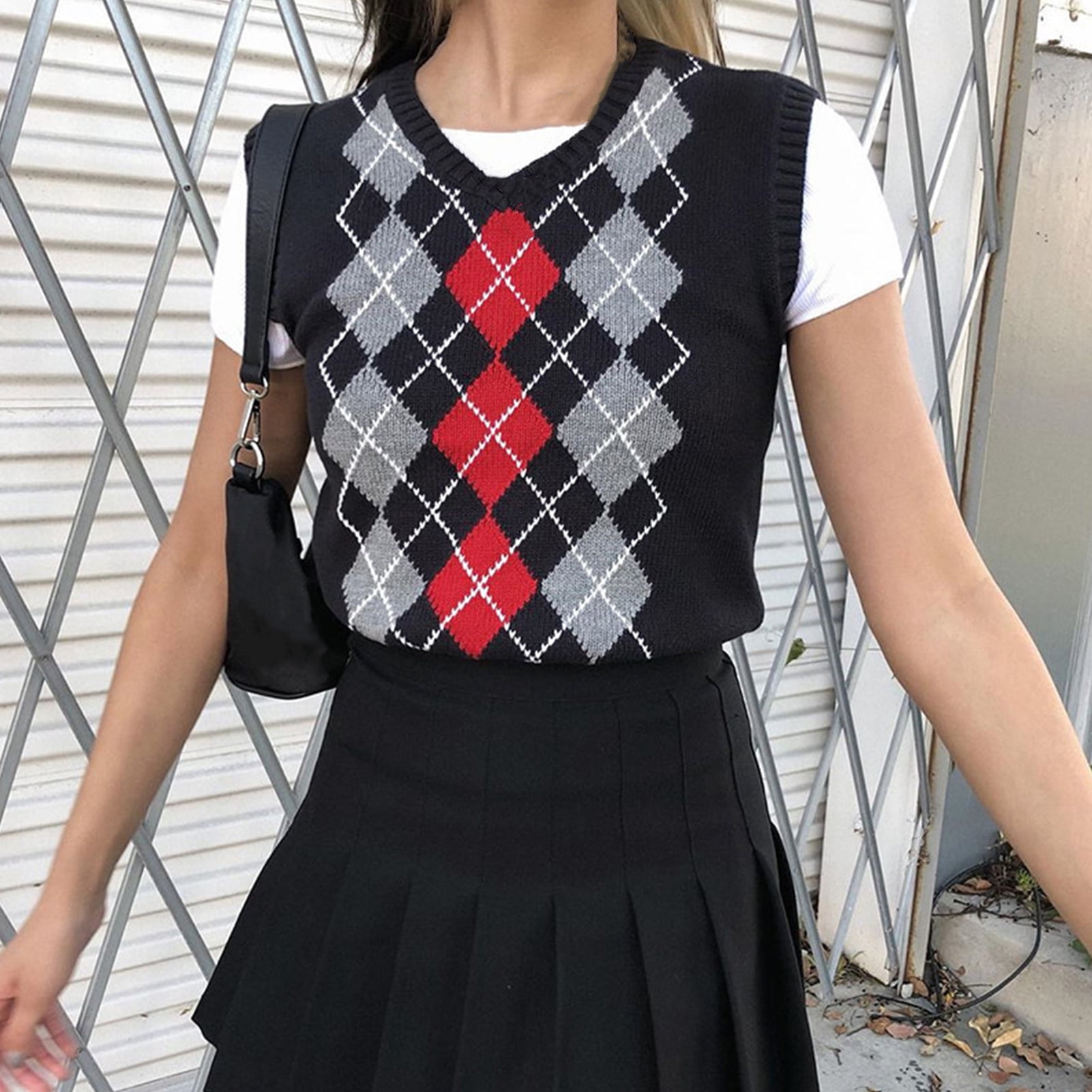 Argyle Knitted Vest Tank 