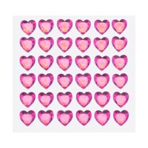 Uxcell 144 Pcs Heart Rhinestone 10mm Self Adhesive Gems Stickers Jewelry Stickers for Arts & Crafts, DIY Dark Pink
