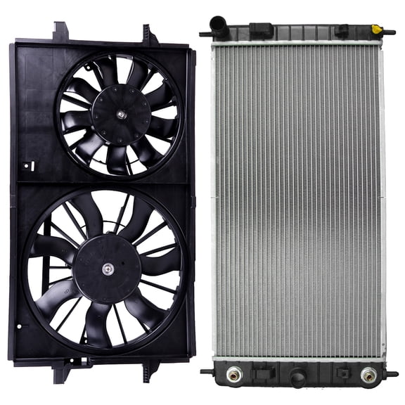 CCIYU 1Pc Radiator Cooling Fan and 1Pc Radiator Component Replacement Applicable for 2008-2012 for Malibu 2006-2010 for Pontiac G6 for Saturn Aura