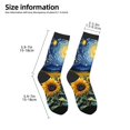 thumbnail image 2 of Rocae Starry Sky Sunflower for Girls Boys Crew Socks,Children's Socks, Kids Socks, Toddler Socks: Daily Wear with Kids School Uniform, 2 of 5