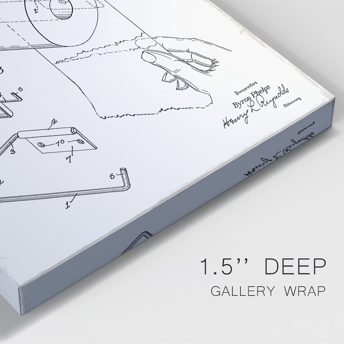 Toilet Paper Patent II Premium Gallery Wrapped Canvas - Ready to Hang