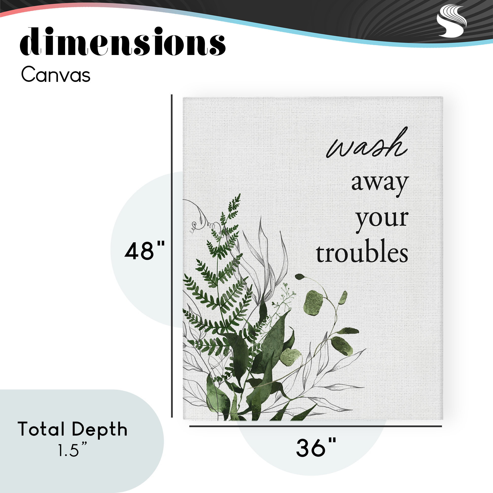 Forest Foliage Wash Away Canvas Wall Art, design by Lettered and Lined