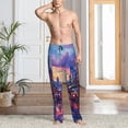thumbnail image 4 of Bingfone Taxi Colorful Town Mens All Over Print Sleep Pajama Pants-Small, 4 of 5