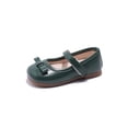 thumbnail image 5 of Kids Girls Green Faux Faux Leather Mary Janes Non-Slip Comfort Shoes Girls Green Mary Jane Flats Kids Little Kid Adjustable Dress Shoes,Size 1, 5 of 7