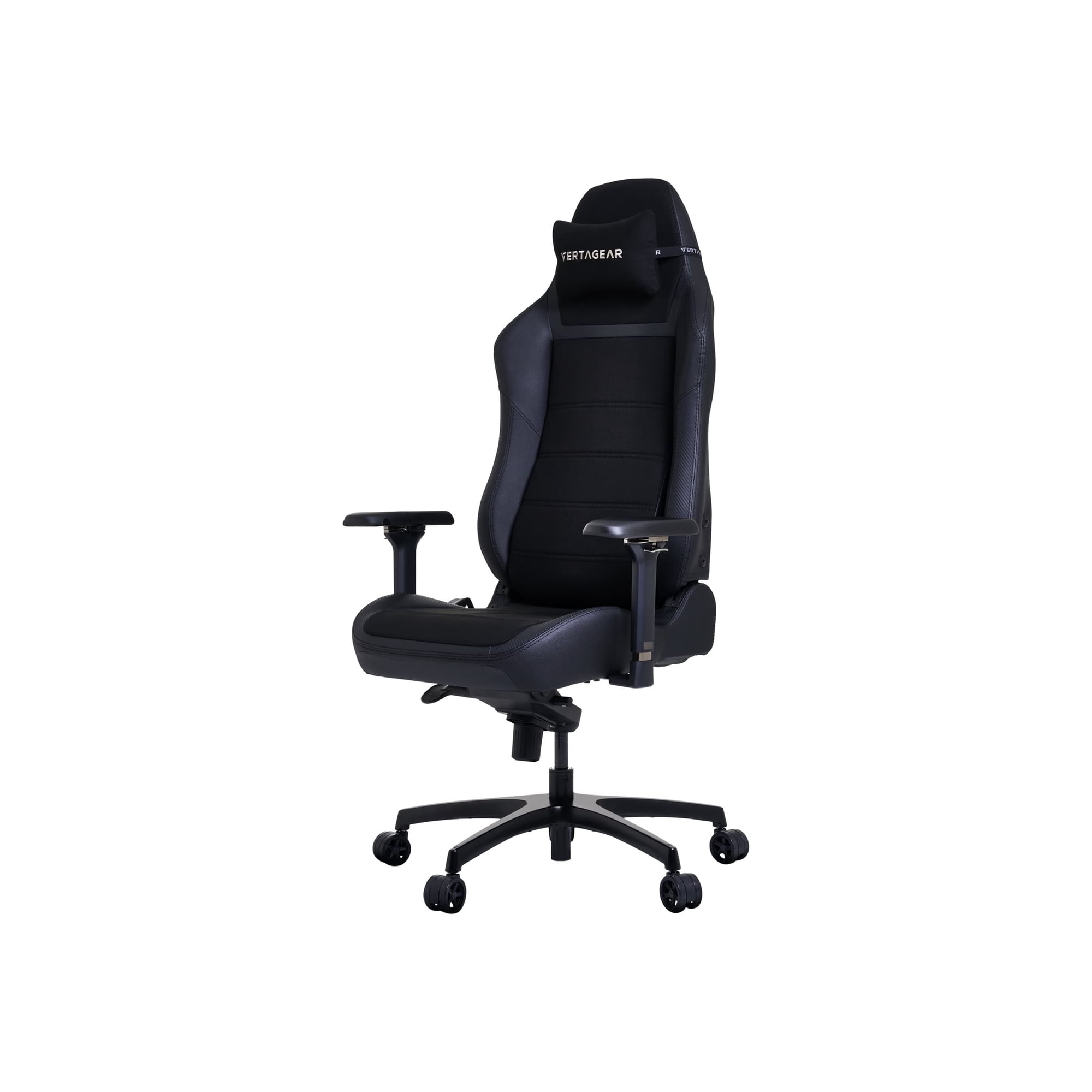Vertagear P-Line PL6800 - Gaming chair - armrests - T-shaped - tilt - aluminum alloy, memory foam, fiber, steel frame, PUC faux leather, Ultra Premium High Resilience (UPHR) foam - carbon black