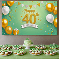 thumbnail image 6 of Golden 40th Birthday Backdrop Banner Party Decoration with Balloons Props for Birthday Celebrations Party Supplies Photography Background Decorations, 6 of 8